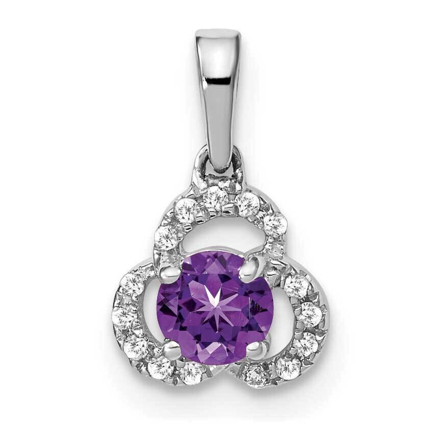 Amethyst Diamond Pendant 10k White Gold PM3578-AM-006-1WA, MPN: PM3578-AM-006-1WA,