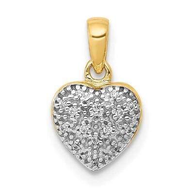 White Rhodium Diamond Heart Pendant 10k Gold PM4873-005-1YA, MPN: PM4873-005-1YA,