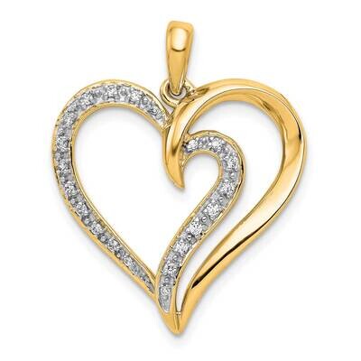 1/10Ct. Diamond Heart Pendant 14k Gold PM4885-010-YA, MPN: PM4885-010-YA,