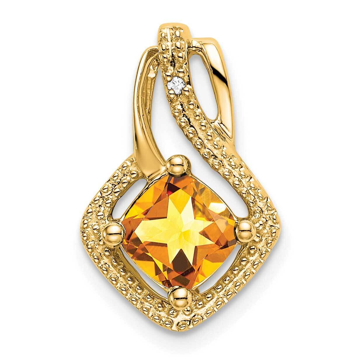 Citrine Diamond Pendant 14k Gold PM7034-CI-001-YA, MPN: PM7034-CI-001-YA,