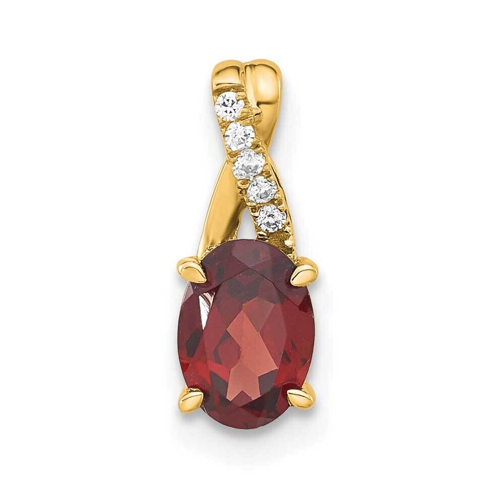 Oval Garnet Diamond Pendant 14k Gold PM4235-GA-003-4YA, MPN: PM4235-GA-003-4YA,