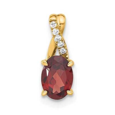 Oval Garnet Diamond Pendant 14k Gold PM4235-GA-003-4YA, MPN: PM4235-GA-003-4YA,