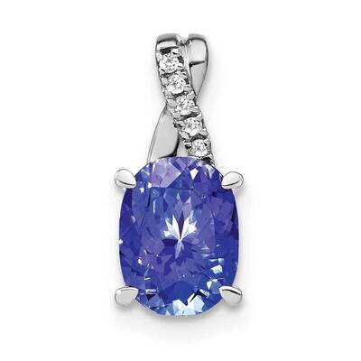 Oval Tanzanite Diamond Pendant 14k White Gold PM4235-TZ-003-WA, MPN: PM4235-TZ-003-WA,