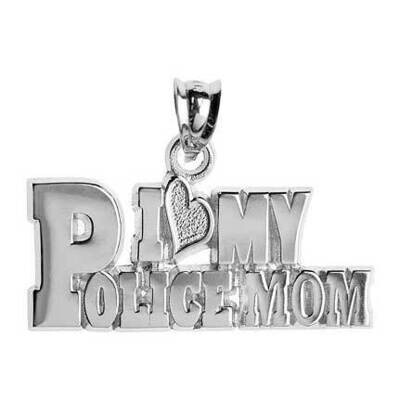 I Heart My Police Mom Block Letters Sterling Silver PBS008PNSS, MPN: PBS008PNSS, 810680027224