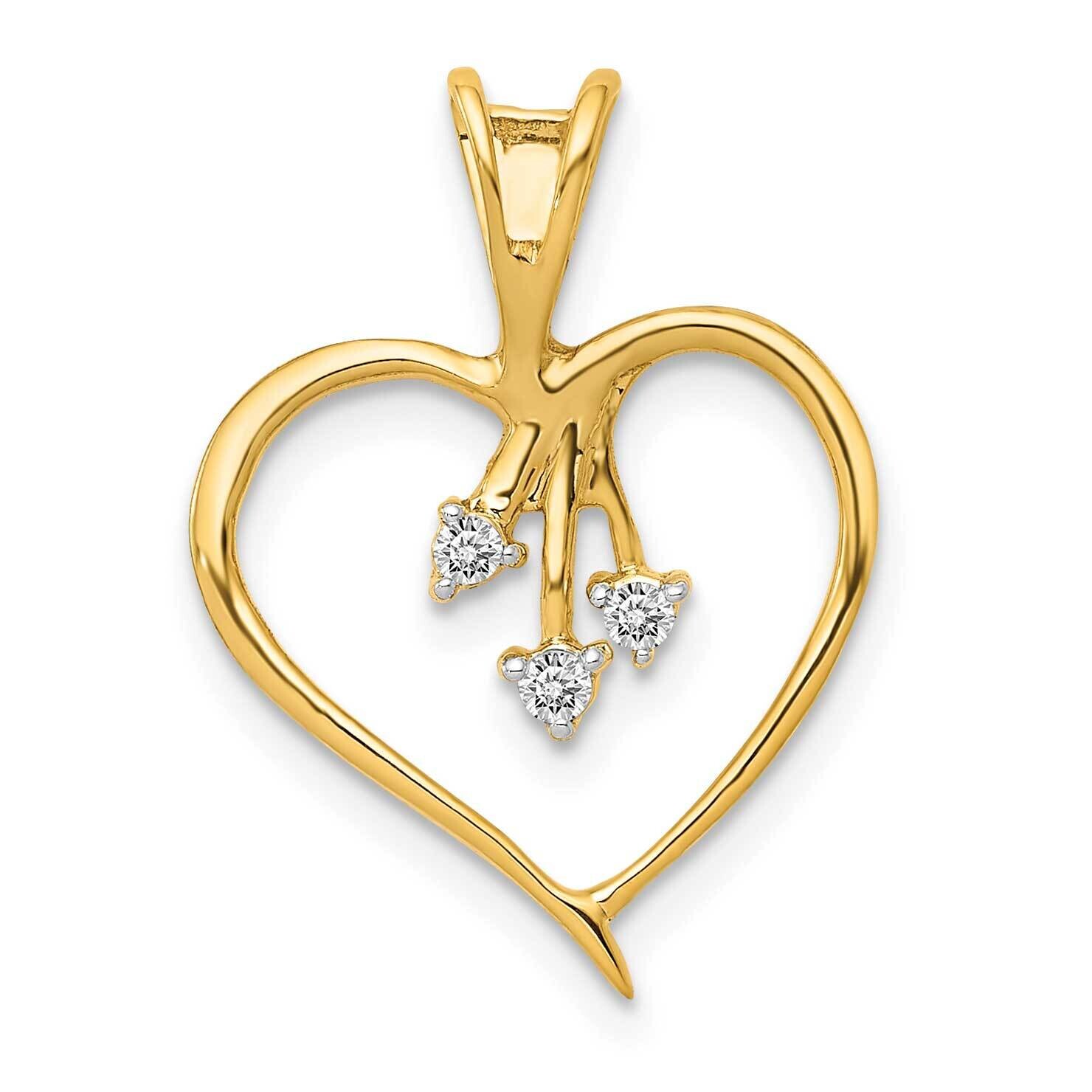Diamond Heart Pendant 10k Gold PM4832-005-1YA, MPN: PM4832-005-1YA,