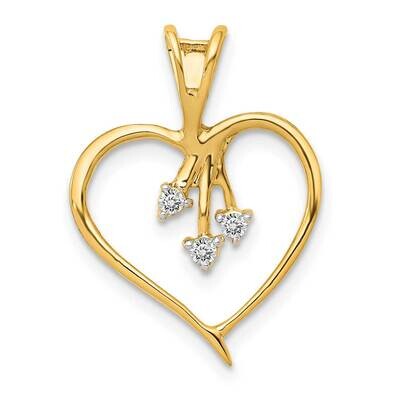 Diamond Heart Pendant 10k Gold PM4832-005-1YA, MPN: PM4832-005-1YA,