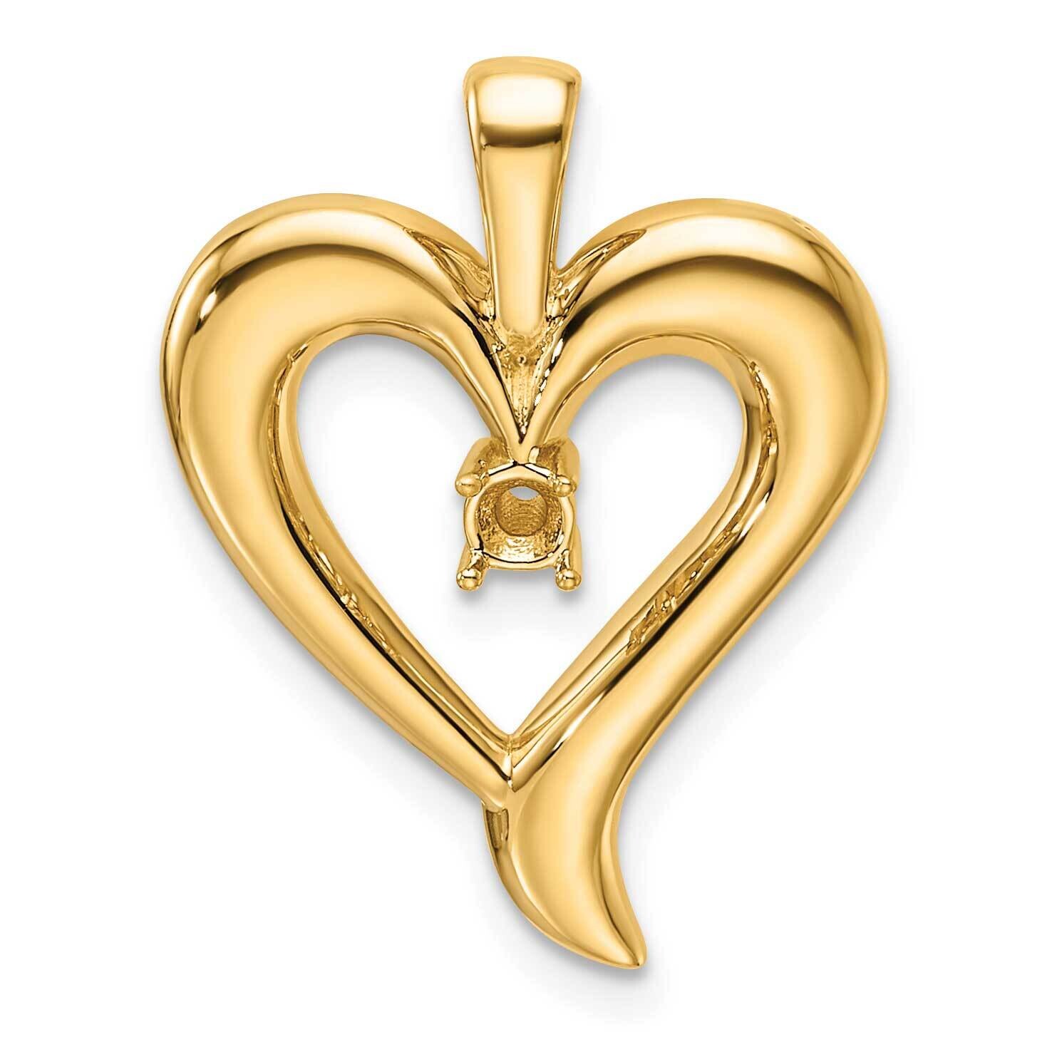 Heart Pendant Mounting 14k Gold PM4830-010-Y, MPN: PM4830-010-Y,