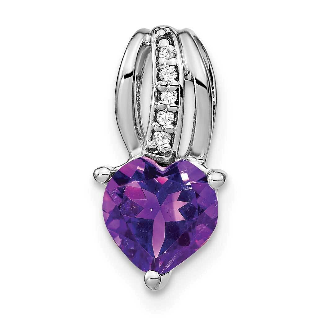 Heart Amethyst Diamond Pendant 14k White Gold PM7000-AM-002-WA, MPN: PM7000-AM-002-WA,
