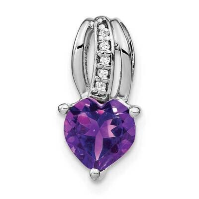 Heart Amethyst Diamond Pendant 14k White Gold PM7000-AM-002-WA, MPN: PM7000-AM-002-WA,