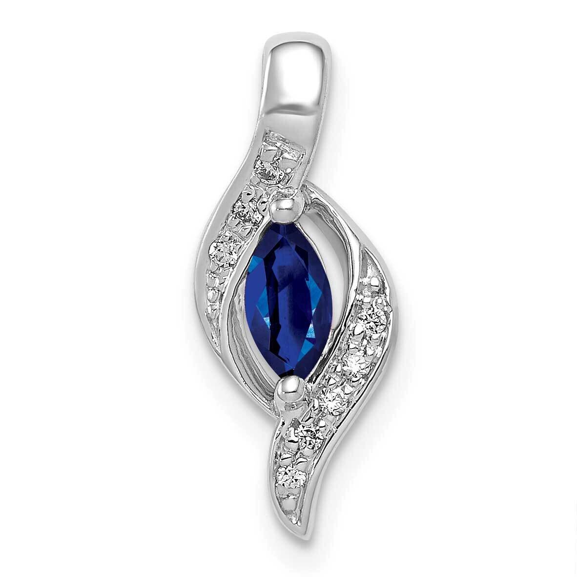 Diamond Marquise .29 Sapphire Pendant 10k White Gold PM5265-SA-004-1WA, MPN: PM5265-SA-004-1WA,