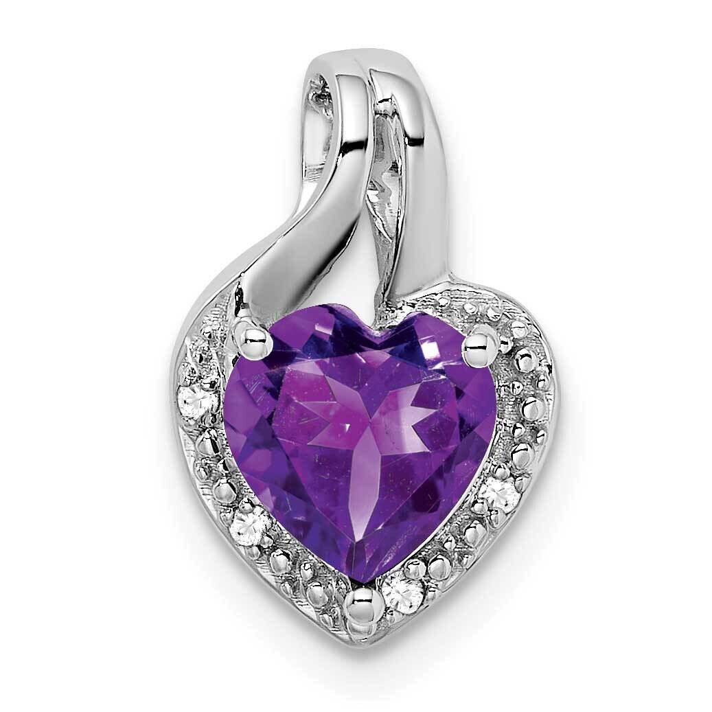 Amethyst Diamond Heart Pendant 14k White Gold PM7011-AM-002-WA, MPN: PM7011-AM-002-WA,