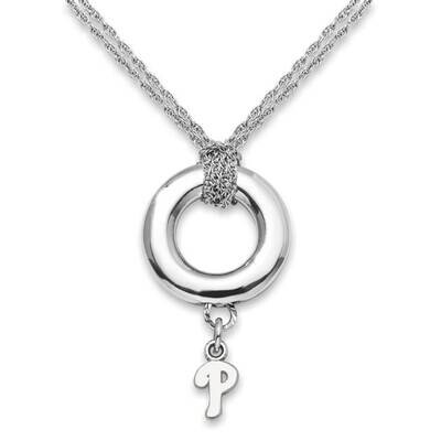 Philadelphia Phillies P Logo 3/8 On Halo Necklace Sterling Silver PHI013HALO-SS, MPN: PHI013HALO-SS…
