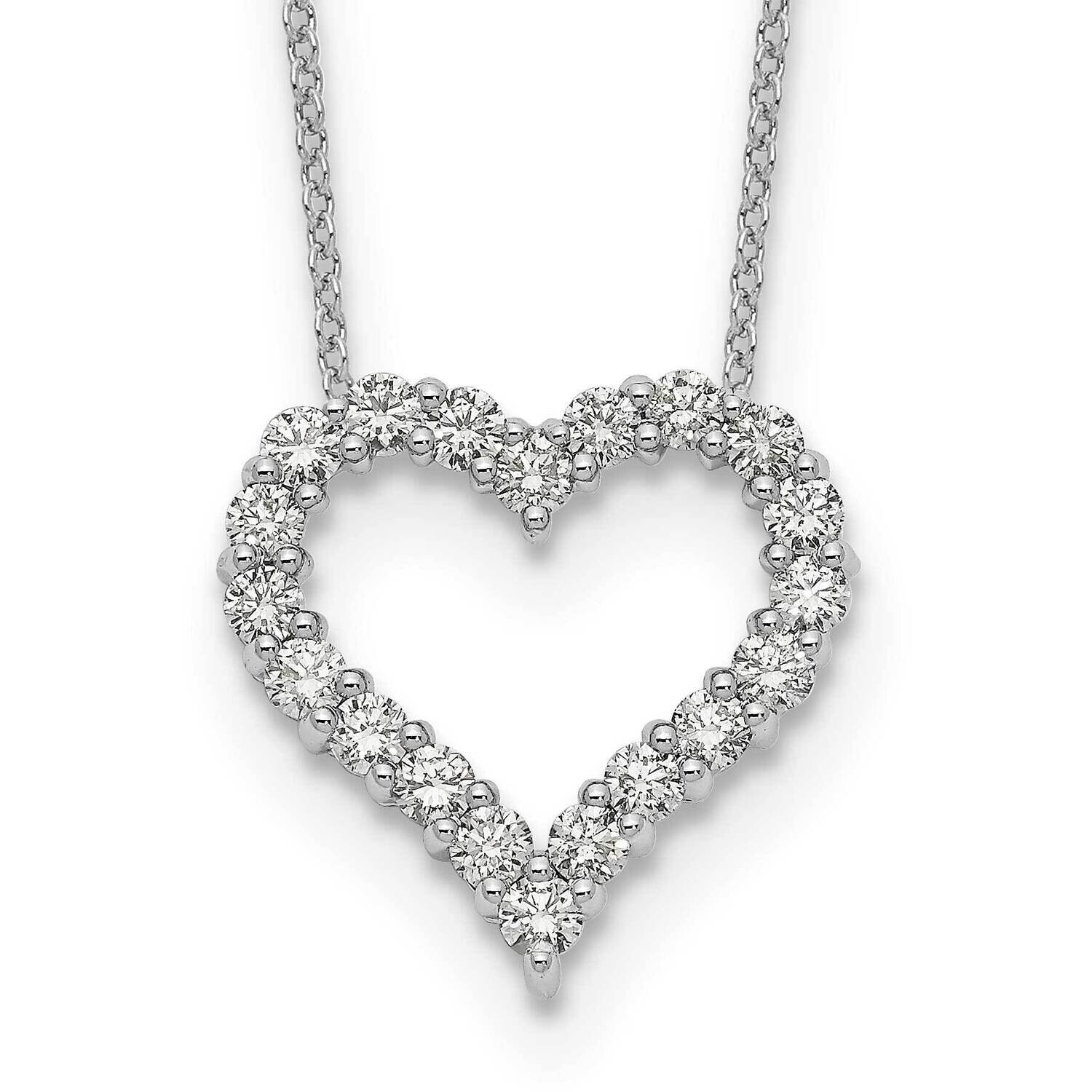 Diamond Heart 18 Inch Necklace 14k White Gold PM1001-100-WA, MPN: PM1001-100-WA, 883957664453