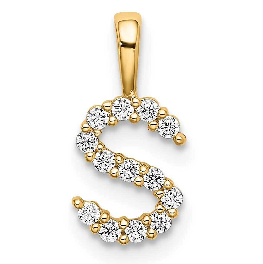 Diamond Letter S Initial Pendant 14k Gold PM6988S-013-YLG, MPN: PM6988S-013-YLG, 883957887067
