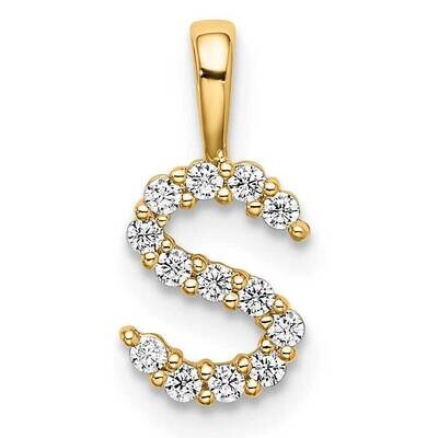 Diamond Letter S Initial Pendant 14k Gold PM6988S-013-YLG, MPN: PM6988S-013-YLG, 883957887067