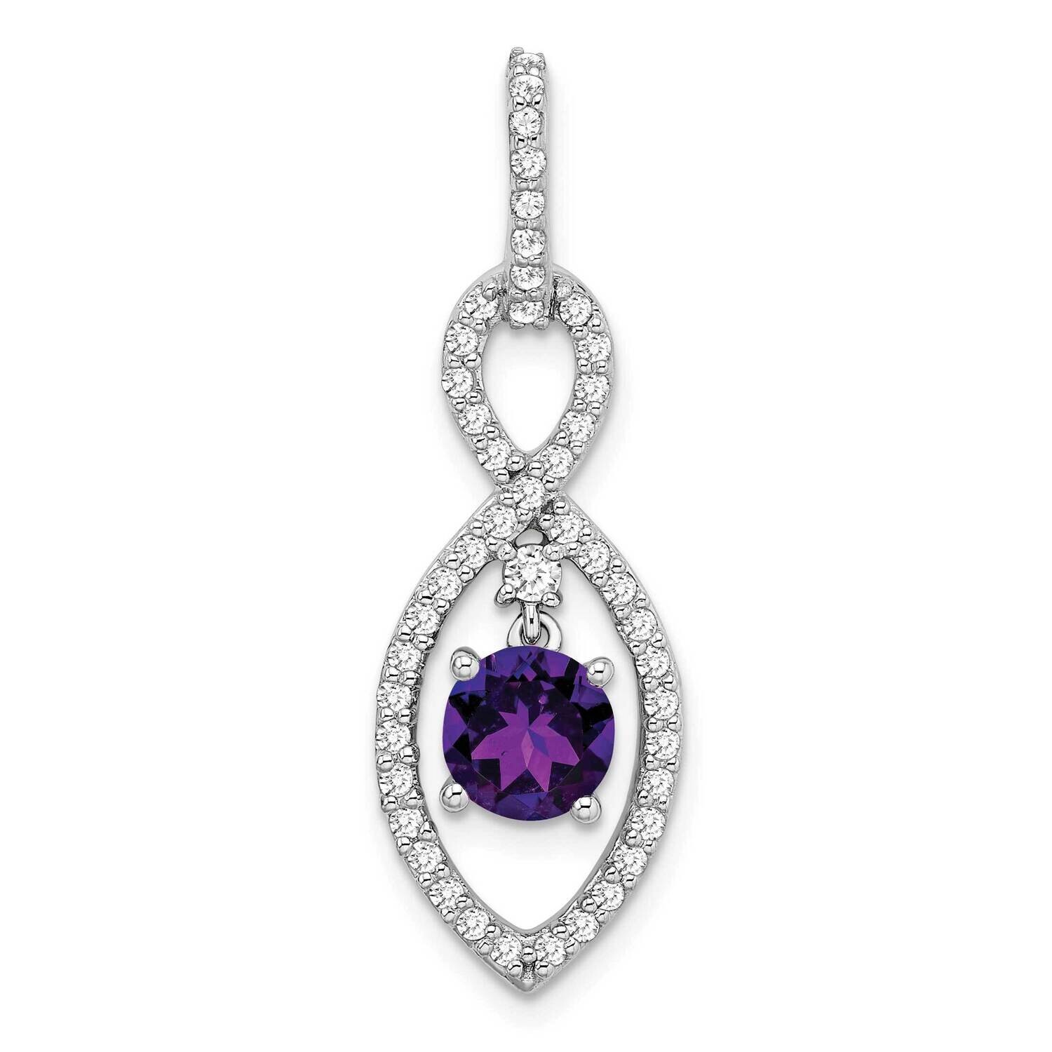 Amethyst Diamond Pendant 14k White Gold PM7111-AM-039-WA, MPN: PM7111-AM-039-WA,