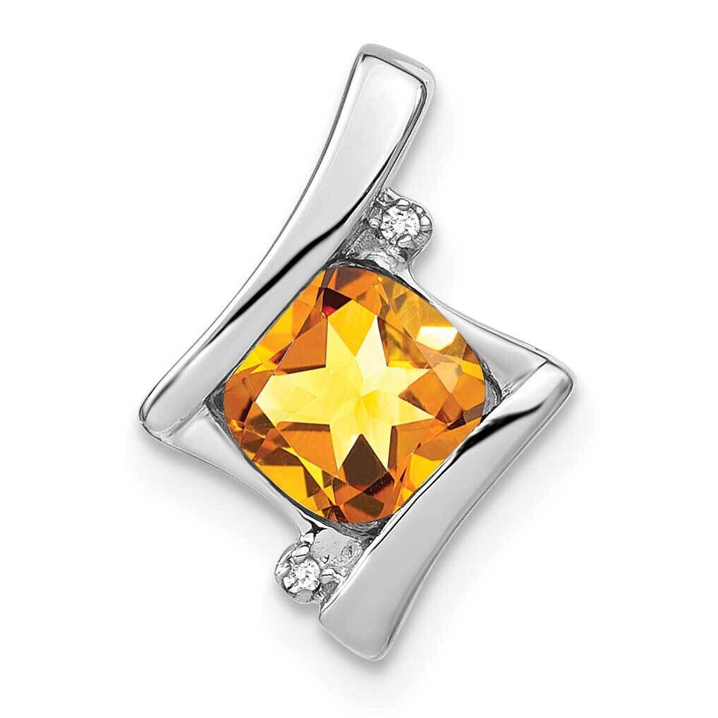 Citrine Diamond Pendant 14k White Gold PM7033-CI-001-WA, MPN: PM7033-CI-001-WA,
