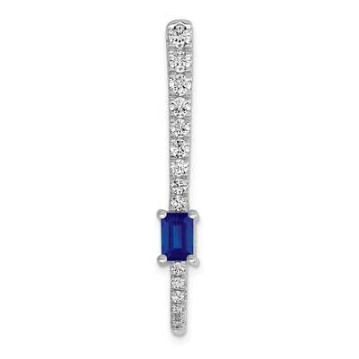Diamond &amp; .45 Sapphire Fancy Chain Slide 14k White Gold PM3874-SA-063-WA, MPN: PM3874-SA-063-WA,