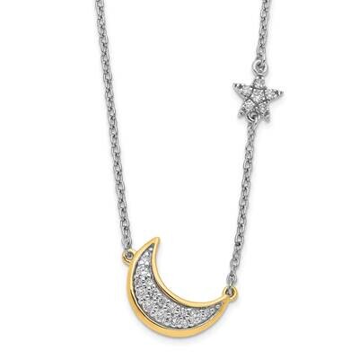 Moon Star Diamond 18 Inch Necklace 14k Two-Tone Gold PM6848-016-WYA, MPN: PM6848-016-WYA, 191101905…