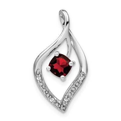 Garnet Diamond Pendant 14k White Gold PM7035-GA-003-WA, MPN: PM7035-GA-003-WA,