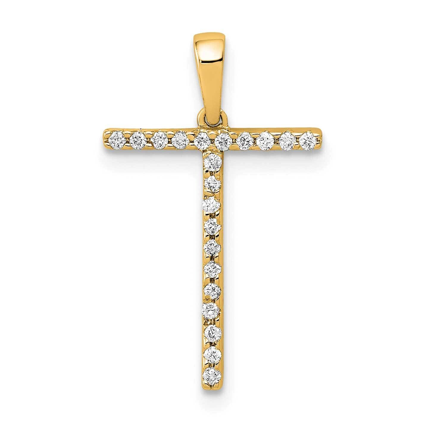 Diamond Letter T Initial Pendant 14k Gold PM5222T-007-YA, MPN: PM5222T-007-YA, 196904069059