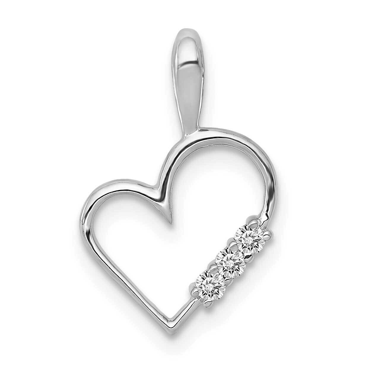 Aa 1/20Ct. Diamond Heart Pendant 10k White Gold PM4818-005-1WA