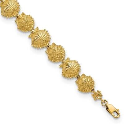 Textured Shells 7.25 Inch Bracelet 14k Gold FB1636-7.25, MPN: FB1636-7.25, 883957945927