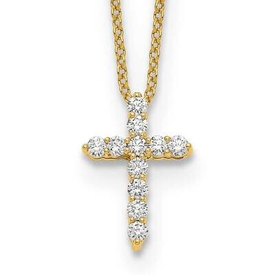 Diamond Cross 18 Inch Necklace 10k Gold PM1000-025-1YA, MPN: PM1000-025-1YA,