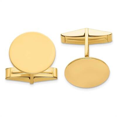 Men&#39;s Circular Polished Cuff Links 14k Gold MC260 by Men&#39;s Jewelry and Accessories, MPN: MC260,