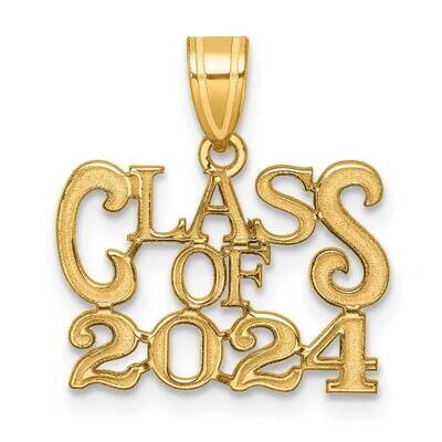Class Of 2024 Graduation Charm 14k Polished Gold K9986 by Men&#39;s Jewelry and Accessories, MPN: K9986,