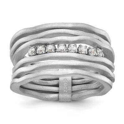 Multirow CZ Ring-Rhodium Sterling Silver Satin J271998180360, MPN: J271998180360,