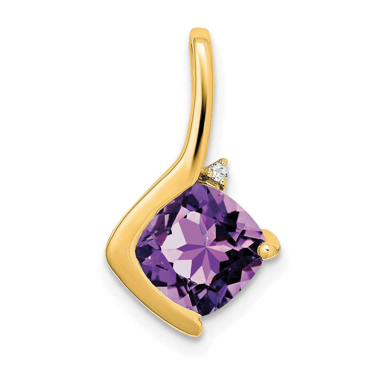 Cushion Amethyst Diamond Pendant 14k Gold PM7046-AM-001-YA, MPN: PM7046-AM-001-YA,