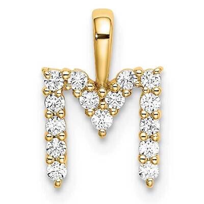 Diamond Letter M Initial Pendant 14k Gold PM6988M-015-YLG, MPN: PM6988M-015-YLG, 883957886688