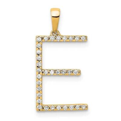 Diamond Letter E Initial Pendant 14k Gold PM5222E-010-YA, MPN: PM5222E-010-YA, 196904070284