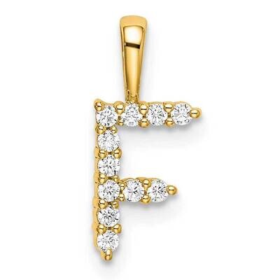 Diamond Letter F Initial Pendant 14k Gold PM6988F-011-YLG, MPN: PM6988F-011-YLG, 883957886329