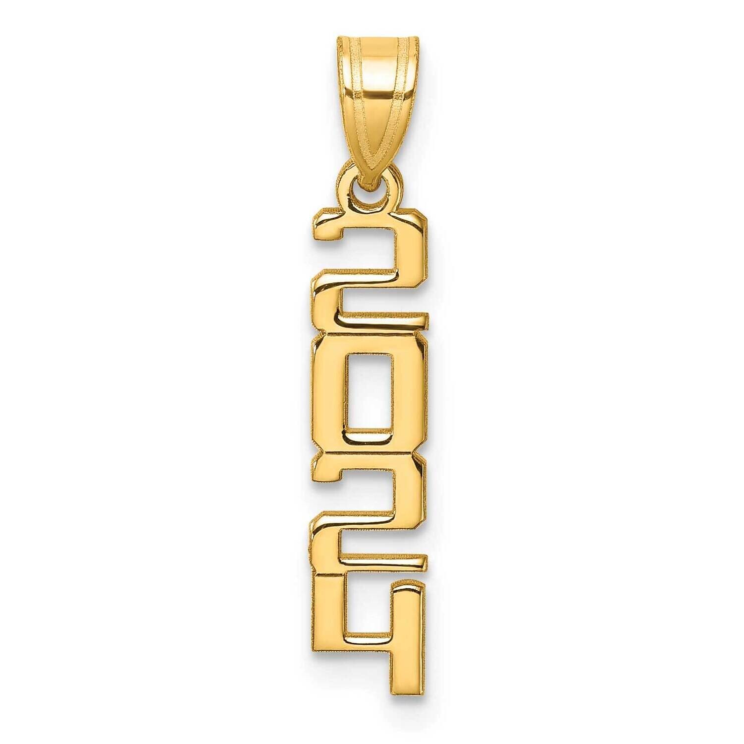 Vertical 2024 Graduation Charm 14k Polished Gold K9987 by Men&#39;s Jewelry and Accessories, MPN: K9987,