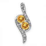 Citrine Diamond Chain Slide 14k White Gold PM7041-CI-005-WA, MPN: PM7041-CI-005-WA,