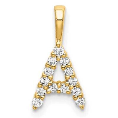 Diamond Letter A Initial Pendant 14k Gold PM6988A-014-YLG, MPN: PM6988A-014-YLG, 883957886084