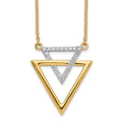 Double Triangle Diamond 18 Inch Necklace 14k Polished Gold PM6833-016-YA, MPN: PM6833-016-YA, 88395…