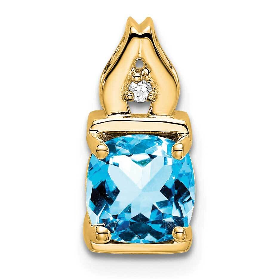 Blue Topaz Diamond Pendant 14k Gold PM7054-BT-001-YA, MPN: PM7054-BT-001-YA,