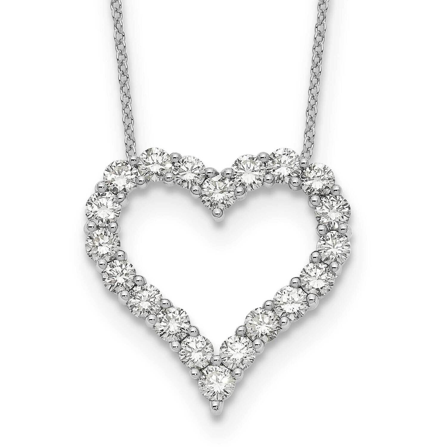 Diamond Heart 18 Inch Necklace 14k White Gold PM1001-200-WA, MPN: PM1001-200-WA, 883957664484