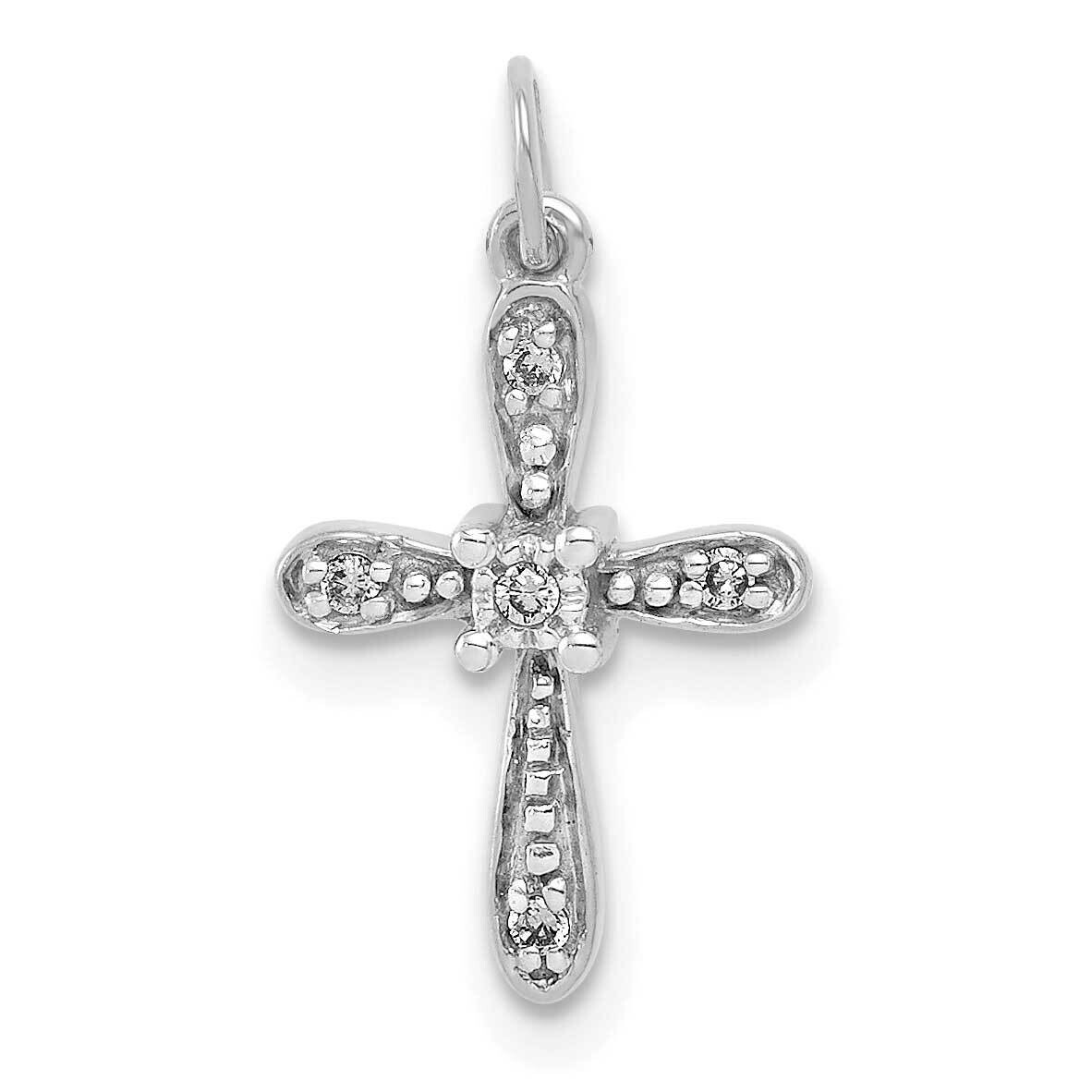 .03Ct. Diamond Cross Charm 10k White Gold PM5091-003-1WA by Men&#39;s Jewelry and Accessories, MPN: PM5…