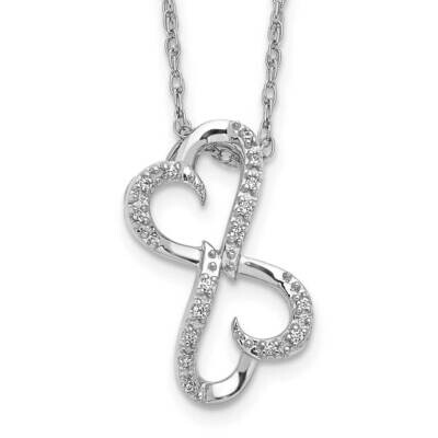 Diamond Heart 18 Inch Necklace 10k White Gold PM4681-005-1WA, MPN: PM4681-005-1WA,