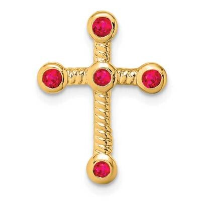Ruby Cross Chain Slide 19 Inch 14k Gold PM7174-RU-Y, MPN: PM7174-RU-Y,