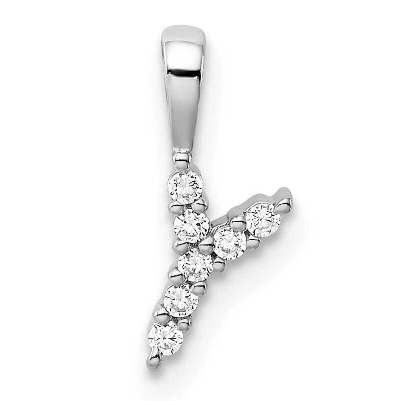 Diamond Letter Y Initial Pendant 14k White Gold PM6988Y-007-WLG, MPN: PM6988Y-007-WLG, 883957888217
