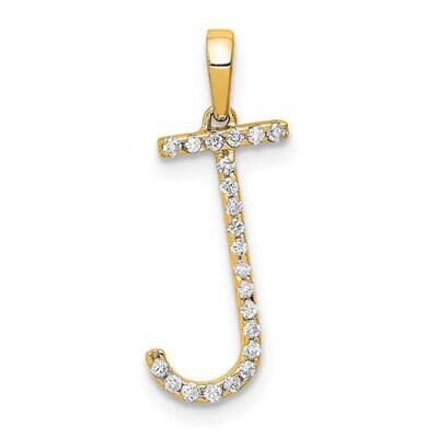 Diamond Letter J Initial Pendant 14k Gold PM5222J-010-YA, MPN: PM5222J-010-YA, 196904072592