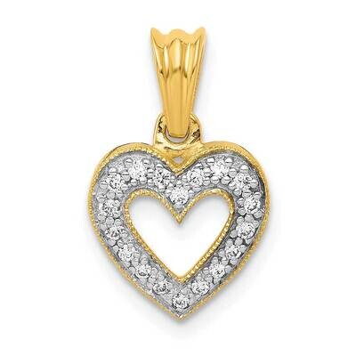 Diamond Heart Pendant 10k Gold PM4861-010-1YA, MPN: PM4861-010-1YA,