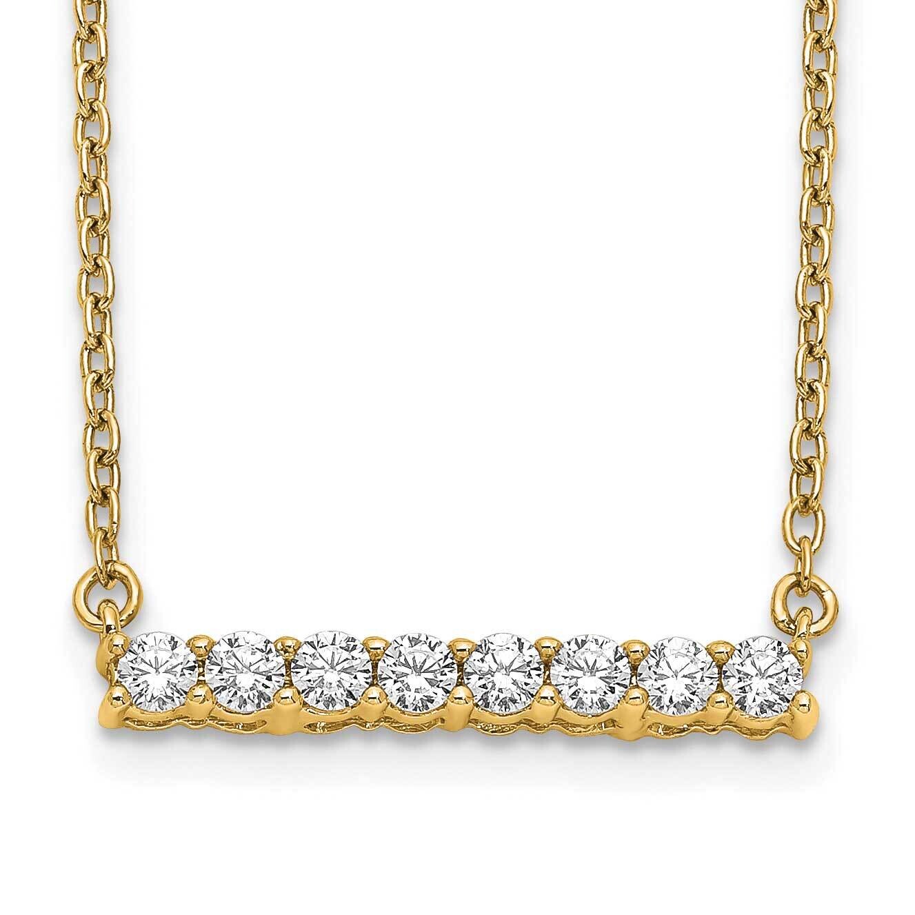Diamond Bar 18 Inch Necklace 14k Gold PM3738-033-YA, MPN: PM3738-033-YA,