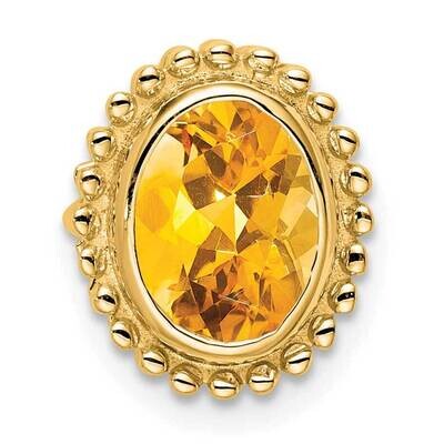 Oval Citrine Chain Slide 10k Gold PM7202-CI-1Y, MPN: PM7202-CI-1Y,