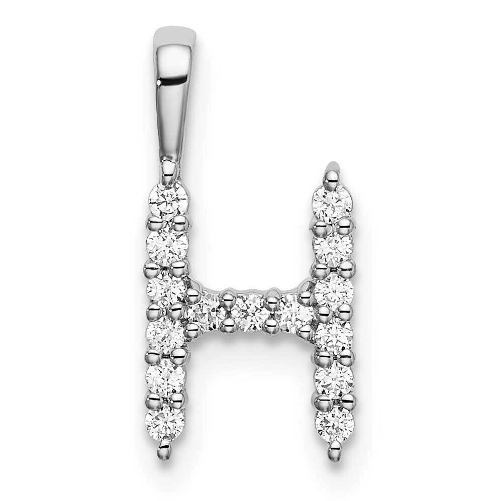 Diamond Letter H Initial Pendant 14k White Gold PM6988H-015-WLG, MPN: PM6988H-015-WLG, 883957886374